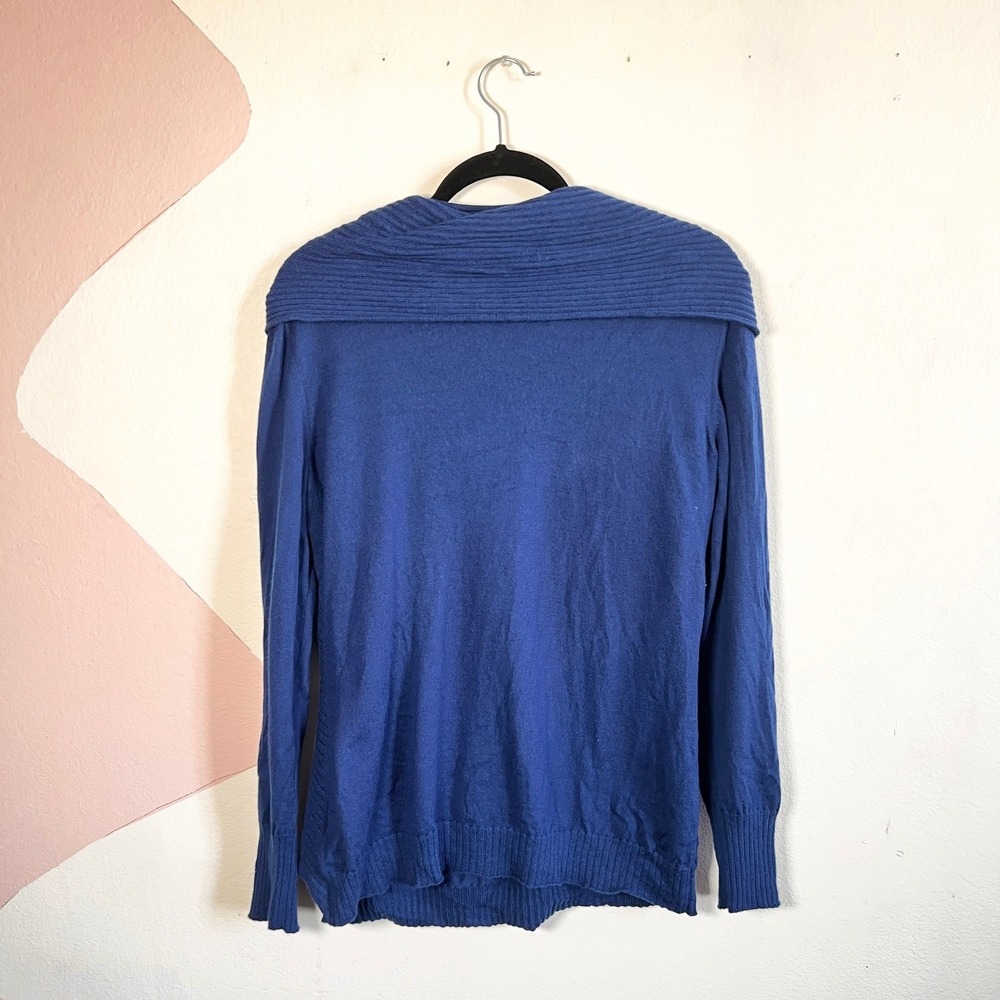 Lafayette 148 New York Sweater 100% Extra‎ Fine Wool Quite Luxury Royal Blue XL - Picture 2 of 6